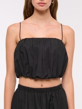 Abercrombie & Fitch Black bubble hem cami size L NWOT